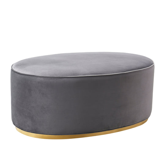 Scarlett Performance Velvet Oval Ottoman