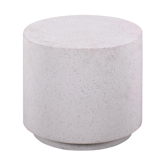 Terrazzo Light Speckled Concrete Round Side Table