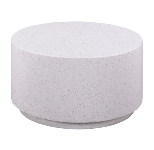 Terrazzo 27.5" Light Speckled Concrete Round Coffee Table