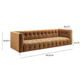 Bea 91" Performance Velvet Tufted Sofa