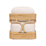 Lauretta Cream Performance Fabric and Natural Rattan Accent Chair
