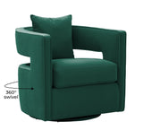 Kennedy Performance Velvet Swivel Accent Chair
