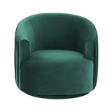 London Pleated Performance Velvet Swivel Accent Chair