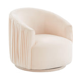 London Pleated Performance Velvet Swivel Accent Chair
