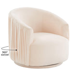 London Pleated Performance Velvet Swivel Accent Chair