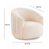 London Pleated Performance Velvet Swivel Accent Chair