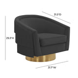 Flapper Velvet Swivel Chair