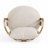 Paolo Textured Contract-Grade Weave Fabric Swivel Accent Chair