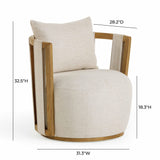 Paolo Textured Contract-Grade Weave Fabric Swivel Accent Chair