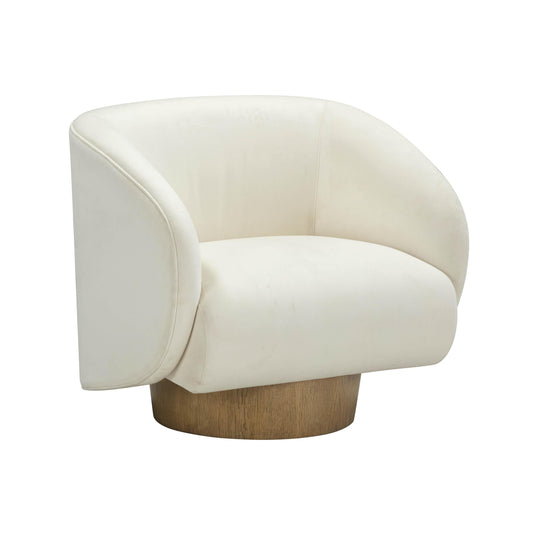 Presley Cream Performance Velvet Swivel Accent Chair