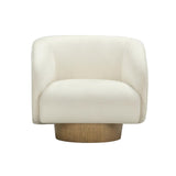 Presley Cream Performance Velvet Swivel Accent Chair