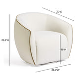 Jordan Contrast Piping Performance Velvet Swivel Accent Chair