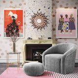 Boboli Velvet Chair and Ottoman Set
