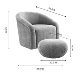 Boboli Velvet Chair and Ottoman Set