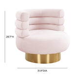 Naomi Velvet Performance Swivel Accent Chair