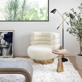 Naomi Velvet Performance Swivel Accent Chair