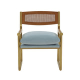 Harlow Rattan and Performance Velvet Accent Chair