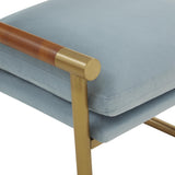 Harlow Rattan and Performance Velvet Accent Chair