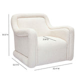 Charli Cream Performance Basketweave Chenille Swivel Chair
