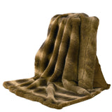 Faux Wolf Fur Throw Blanket