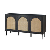 Posey 56″ Wood & Rattan Sideboard – Modern Coastal Storage Cabinet