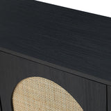 Posey 56″ Wood & Rattan Sideboard – Modern Coastal Storage Cabinet