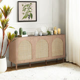 Posey 56″ Wood & Rattan Sideboard – Modern Coastal Storage Cabinet
