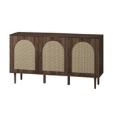 Posey 56″ Wood & Rattan Sideboard – Modern Coastal Storage Cabinet