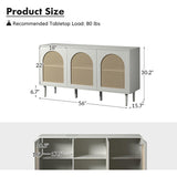 Posey 56″ Wood & Rattan Sideboard – Modern Coastal Storage Cabinet