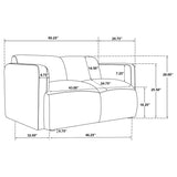 Dorset 3-piece Upholstered Round Track Arm Sofa Set White