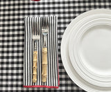 Black Striped Napkins with Red edges