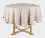 Tablecloth Round - Plaid Tablecloth with Tassels