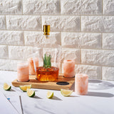 Tequila Decanter With Four Pink Himalayan Salt Shot Glasses Set