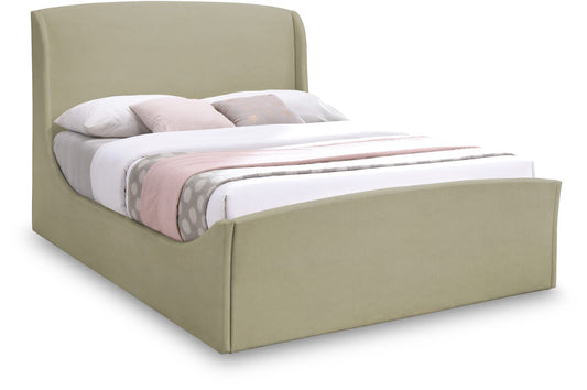 Tess Contemporary Velvet Bed with Curvaceous Design and Elegant Headboard for Stylish Bedrooms