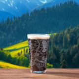 LOTR Middle Earth Map Beer Glass - 15 OZ Middle-Earth