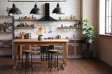 Thick Oak Floating Shelf with Black Steel Brackets