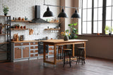 Thick Oak Floating Shelf with Black Steel Brackets