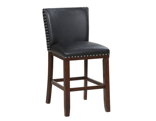 Tiffany 24" Counter Stool, Black Vegan Leather