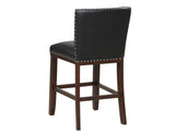 Tiffany 24" Counter Stool, Black Vegan Leather
