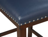 Tiffany 24" Counter Stool, Navy Vegan Leather