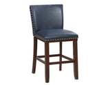 Tiffany 24" Counter Stool, Navy Vegan Leather