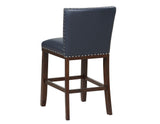 Tiffany 24" Counter Stool, Navy Vegan Leather