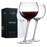 Tipsy Wine Glasses Set of 2 - 15.5OZ Unique Tilted Stemless Wine Glasses