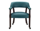 Tournament Game Table and Chairs, 6 Piece, Teal (Table & 4 Captains Chairs)