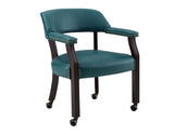 Tournament Game Table and Chairs, 6 Piece, Teal (Table & 4 Captains Chairs)