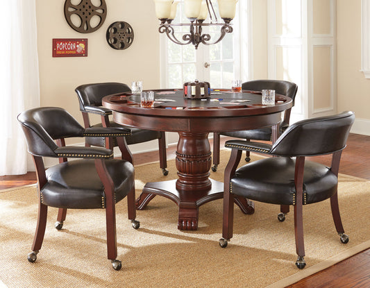 Tournament, Game Table and Chairs, 6-Piece, Brown (Table & 4 Side Chairs)