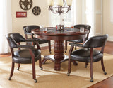 Tournament, Game Table and Chairs, 6-Piece, Brown (Table & 4 Side Chairs)
