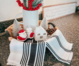 Black Striped Kitchen Towels Set of 4