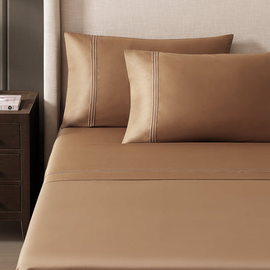 Triple Luxe Sateen Sheet Set | Hotel Collection Caramel