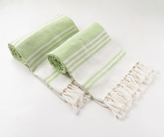 Turkish Cotton Bath Towels – Sage Green Set of 2